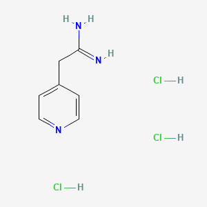molecular formula C7H12Cl3N3 B2990808 2-(Pyridin-4-yl)ethanimidamide trihydrochloride CAS No. 1955519-77-3
