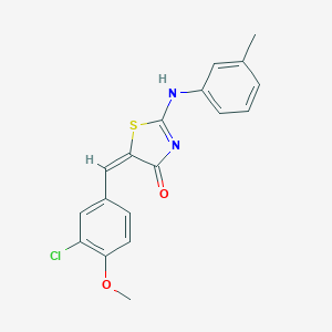 molecular formula C18H15ClN2O2S B299081 (5E)-5-[(3-chloro-4-methoxyphenyl)methylidene]-2-(3-methylanilino)-1,3-thiazol-4-one 