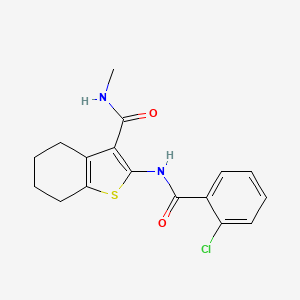 molecular formula C17H17ClN2O2S B2990812 2-(2-chlorobenzamido)-N-methyl-4,5,6,7-tetrahydrobenzo[b]thiophene-3-carboxamide CAS No. 892976-62-4