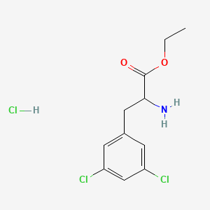 molecular formula C11H14Cl3NO2 B2990813 2-氨基-3-(3,5-二氯苯基)丙酸乙酯盐酸盐 CAS No. 856571-00-1
