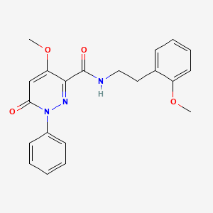 molecular formula C21H21N3O4 B2990818 4-methoxy-N-[2-(2-methoxyphenyl)ethyl]-6-oxo-1-phenylpyridazine-3-carboxamide CAS No. 941899-88-3