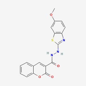 molecular formula C18H13N3O4S B2990822 N'-(6-methoxybenzo[d]thiazol-2-yl)-2-oxo-2H-chromene-3-carbohydrazide CAS No. 851979-82-3