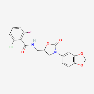 N-((3-(benzo[d][1,3]dioxol-5-yl)-2-oxooxazolidin-5-yl)methyl)-2-chloro-6-fluorobenzamide