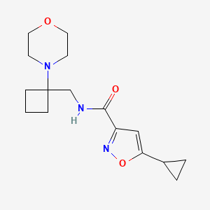 molecular formula C16H23N3O3 B2990828 5-Cyclopropyl-N-[(1-morpholin-4-ylcyclobutyl)methyl]-1,2-oxazole-3-carboxamide CAS No. 2380179-17-7