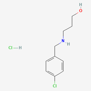 molecular formula C10H15Cl2NO B2990829 3-[(4-Chlorobenzyl)amino]-1-propanol hydrochloride CAS No. 1269104-92-8; 73037-90-8