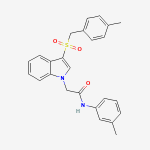 molecular formula C25H24N2O3S B2990843 2-(3-((4-methylbenzyl)sulfonyl)-1H-indol-1-yl)-N-(m-tolyl)acetamide CAS No. 878063-64-0