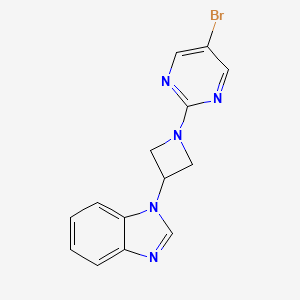 molecular formula C14H12BrN5 B2990847 1-[1-(5-Bromopyrimidin-2-yl)azetidin-3-yl]benzimidazole CAS No. 2380177-37-5