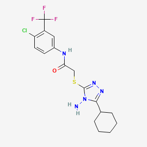 2-((4-amino-5-cyclohexyl-4H-1,2,4-triazol-3-yl)thio)-N-(4-chloro-3-(trifluoromethyl)phenyl)acetamide