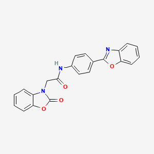 molecular formula C22H15N3O4 B2990865 N-(4-(苯并[d]噁唑-2-基)苯基)-2-(2-氧代苯并[d]噁唑-3(2H)-基)乙酰胺 CAS No. 1207035-36-6