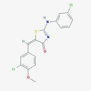 molecular formula C17H12Cl2N2O2S B299087 (5E)-2-(3-chloroanilino)-5-[(3-chloro-4-methoxyphenyl)methylidene]-1,3-thiazol-4-one 
