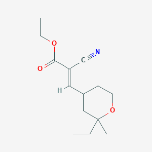 molecular formula C14H21NO3 B2990892 (E)-ethyl 2-cyano-3-(2-ethyl-2-methyltetrahydro-2H-pyran-4-yl)acrylate CAS No. 304871-62-3