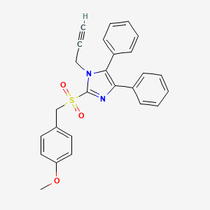 molecular formula C26H22N2O3S B2990910 4,5-diphenyl-1-(2-propynyl)-1H-imidazol-2-yl 4-methoxybenzyl sulfone CAS No. 339277-83-7