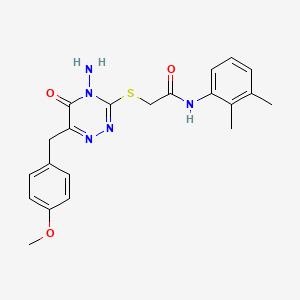 molecular formula C21H23N5O3S B2990913 2-((4-amino-6-(4-methoxybenzyl)-5-oxo-4,5-dihydro-1,2,4-triazin-3-yl)thio)-N-(2,3-dimethylphenyl)acetamide CAS No. 886961-80-4