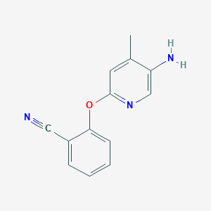 molecular formula C13H11N3O B2990921 2-[(5-Amino-4-methylpyridin-2-yl)oxy]benzonitrile CAS No. 1500642-52-3