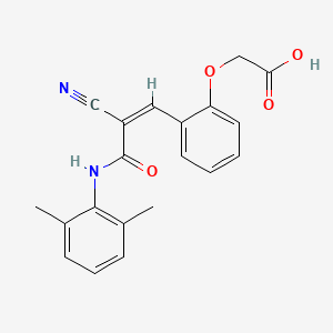 molecular formula C20H18N2O4 B2990924 2-[2-[(Z)-2-氰基-3-(2,6-二甲基苯胺基)-3-氧代丙-1-烯基]苯氧基]乙酸 CAS No. 1054478-54-4