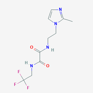molecular formula C10H13F3N4O2 B2990930 N1-(2-(2-methyl-1H-imidazol-1-yl)ethyl)-N2-(2,2,2-trifluoroethyl)oxalamide CAS No. 1331282-31-5