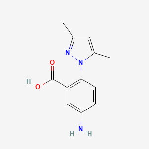molecular formula C12H13N3O2 B2990936 5-Amino-2-(3,5-dimethyl-pyrazol-1-yl)-benzoic acid CAS No. 899709-52-5