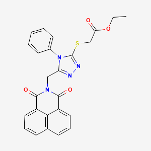 molecular formula C25H20N4O4S B2990946 ethyl ({5-[(1,3-dioxo-1H-benzo[de]isoquinolin-2(3H)-yl)methyl]-4-phenyl-4H-1,2,4-triazol-3-yl}sulfanyl)acetate CAS No. 315239-17-9