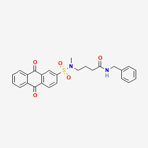 molecular formula C26H24N2O5S B2990947 N-苄基-4-(N-甲基-9,10-二氧代-9,10-二氢蒽-2-磺酰胺)丁酰胺 CAS No. 923194-07-4