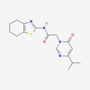molecular formula C16H20N4O2S B2990952 2-(4-isopropyl-6-oxopyrimidin-1(6H)-yl)-N-(4,5,6,7-tetrahydrobenzo[d]thiazol-2-yl)acetamide CAS No. 1226430-08-5