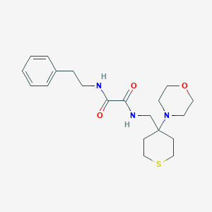 molecular formula C20H29N3O3S B2990959 N'-[(4-Morpholin-4-ylthian-4-yl)methyl]-N-(2-phenylethyl)oxamide CAS No. 2380190-77-0