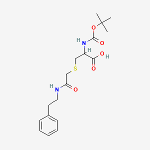 2-[(Tert-butoxycarbonyl)amino]-3-{[2-oxo-2-(phenethylamino)ethyl]sulfanyl}propanoic acid