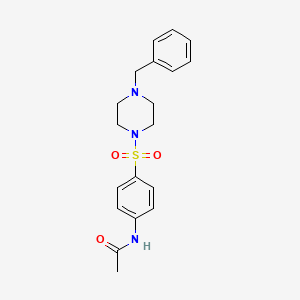 molecular formula C19H23N3O3S B2990969 N-{4-[(4-benzylpiperazin-1-yl)sulfonyl]phenyl}acetamide CAS No. 294885-65-7