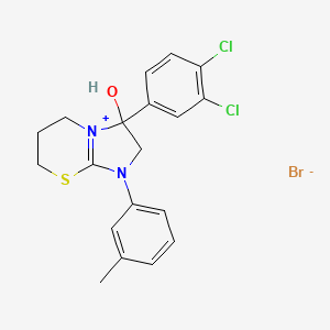 3-(3,4-dichlorophenyl)-3-hydroxy-1-(m-tolyl)-3,5,6,7-tetrahydro-2H-imidazo[2,1-b][1,3]thiazin-1-ium bromide