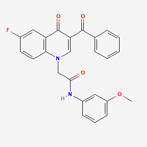molecular formula C25H19FN2O4 B2990980 2-(3-benzoyl-6-fluoro-4-oxoquinolin-1-yl)-N-(3-methoxyphenyl)acetamide CAS No. 866348-57-4
