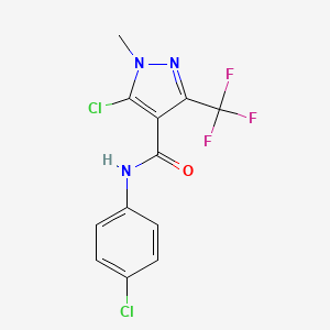molecular formula C12H8Cl2F3N3O B2990984 5-氯-N-(4-氯苯基)-1-甲基-3-(三氟甲基)-1H-吡唑-4-甲酰胺 CAS No. 321533-76-0