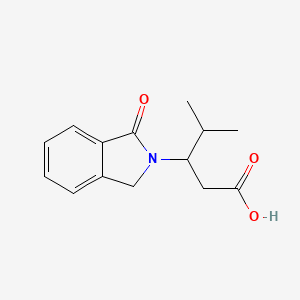 molecular formula C14H17NO3 B2990996 4-methyl-3-(1-oxo-1,3-dihydro-2H-isoindol-2-yl)pentanoic acid CAS No. 866144-51-6
