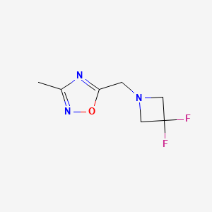 molecular formula C7H9F2N3O B2991005 5-((3,3-Difluoroazetidin-1-yl)methyl)-3-methyl-1,2,4-oxadiazole CAS No. 2320821-27-8