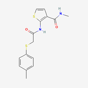 molecular formula C15H16N2O2S2 B2991011 N-甲基-2-(2-(对甲苯硫代)乙酰氨基)噻吩-3-甲酰胺 CAS No. 895458-78-3