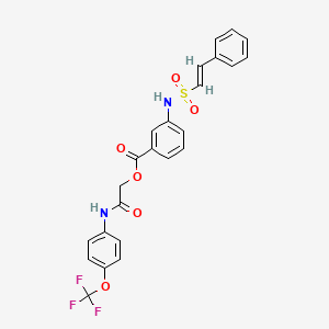 [2-oxo-2-[4-(trifluoromethoxy)anilino]ethyl] 3-[[(E)-2-phenylethenyl]sulfonylamino]benzoate