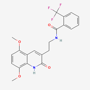 N-[2-(5,8-dimethoxy-2-oxo-1H-quinolin-3-yl)ethyl]-2-(trifluoromethyl)benzamide