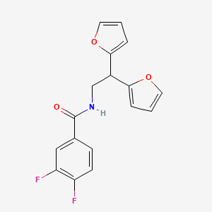 molecular formula C17H13F2NO3 B2991023 N-(2,2-di(furan-2-yl)ethyl)-3,4-difluorobenzamide CAS No. 2097904-00-0