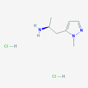 molecular formula C7H15Cl2N3 B2991025 (2S)-1-(2-Methylpyrazol-3-yl)propan-2-amine;dihydrochloride CAS No. 2375250-49-8