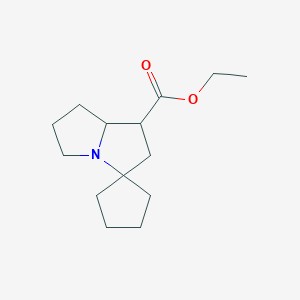 molecular formula C14H23NO2 B2991040 Ethyl hexahydrospiro[cyclopentane-1,3'-pyrrolizine]-1'-carboxylate CAS No. 890094-73-2