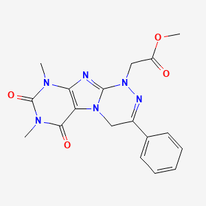 molecular formula C18H18N6O4 B2991041 2-(7,9-二甲基-6,8-二氧代-3-苯基-4H-嘌呤[8,7-c][1,2,4]三嗪-1-基)乙酸甲酯 CAS No. 898442-82-5