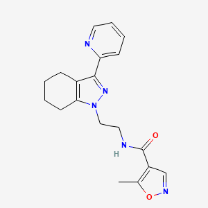 molecular formula C19H21N5O2 B2991048 5-methyl-N-(2-(3-(pyridin-2-yl)-4,5,6,7-tetrahydro-1H-indazol-1-yl)ethyl)isoxazole-4-carboxamide CAS No. 1797976-01-2