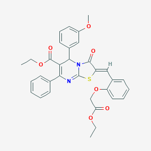 molecular formula C33H30N2O7S B299106 ethyl 2-[2-(2-ethoxy-2-oxoethoxy)benzylidene]-5-(3-methoxyphenyl)-3-oxo-7-phenyl-2,3-dihydro-5H-[1,3]thiazolo[3,2-a]pyrimidine-6-carboxylate 