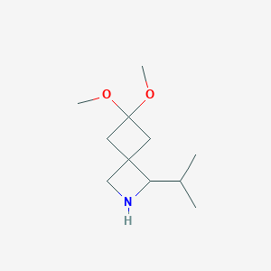 molecular formula C11H21NO2 B2991060 1-Isopropyl-6,6-dimethoxy-2-azaspiro[3.3]heptane CAS No. 1909316-68-2