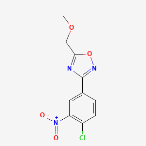 molecular formula C10H8ClN3O4 B2991062 3-(4-Chloro-3-nitrophenyl)-5-(methoxymethyl)-1,2,4-oxadiazole CAS No. 879761-45-2