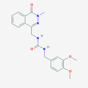 molecular formula C20H22N4O4 B2991065 1-(3,4-Dimethoxybenzyl)-3-((3-methyl-4-oxo-3,4-dihydrophthalazin-1-yl)methyl)urea CAS No. 1396877-84-1