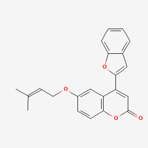 molecular formula C22H18O4 B2991069 4-Benzo[d]furan-2-yl-6-(3-methylbut-2-enyloxy)chromen-2-one CAS No. 898447-93-3
