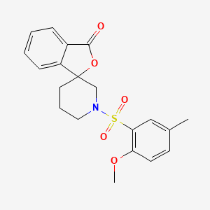 molecular formula C20H21NO5S B2991073 1'-((2-methoxy-5-methylphenyl)sulfonyl)-3H-spiro[isobenzofuran-1,3'-piperidin]-3-one CAS No. 1797858-85-5