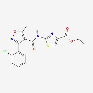 molecular formula C17H14ClN3O4S B2991074 Ethyl 2-(3-(2-chlorophenyl)-5-methylisoxazole-4-carboxamido)thiazole-4-carboxylate CAS No. 1170384-17-4