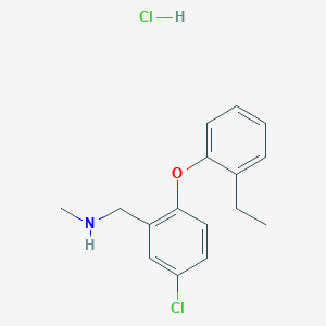 molecular formula C16H19Cl2NO B2991082 {[5-Chloro-2-(2-ethylphenoxy)phenyl]methyl}(methyl)amine hydrochloride CAS No. 2094147-05-2