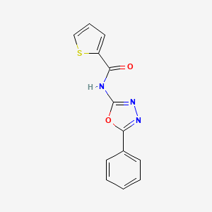 molecular formula C13H9N3O2S B2991100 N-(5-phenyl-1,3,4-oxadiazol-2-yl)thiophene-2-carboxamide CAS No. 920461-85-4