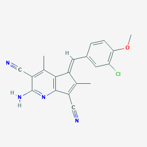 2-amino-5-(3-chloro-4-methoxybenzylidene)-4,6-dimethyl-5H-cyclopenta[b]pyridine-3,7-dicarbonitrile